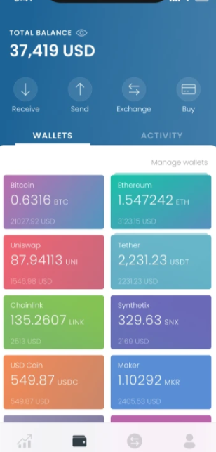 screenshot of Lumi Wallet